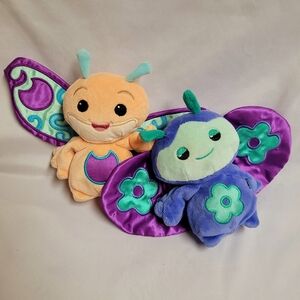 Y2K Webkinz Zane & Zuzu Zum Webkinz Zumbuddy Butterfly Plush Toy Lot 2 6"